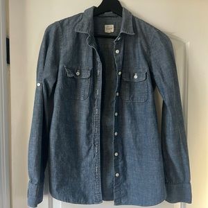 J. Crew “The Perfect Shirt” long sleeved cotton denim shirt in 100% Cotton